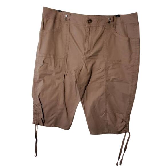Nine West Brown‎ tie leg high rise capri pants plus size 14 - Picture 1 of 6